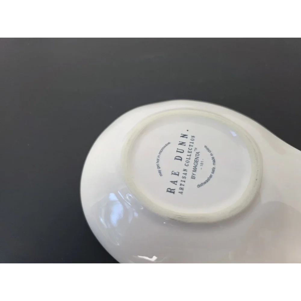 Rae Dunn ceramic Spoon rest black white New SPOON farmhouse